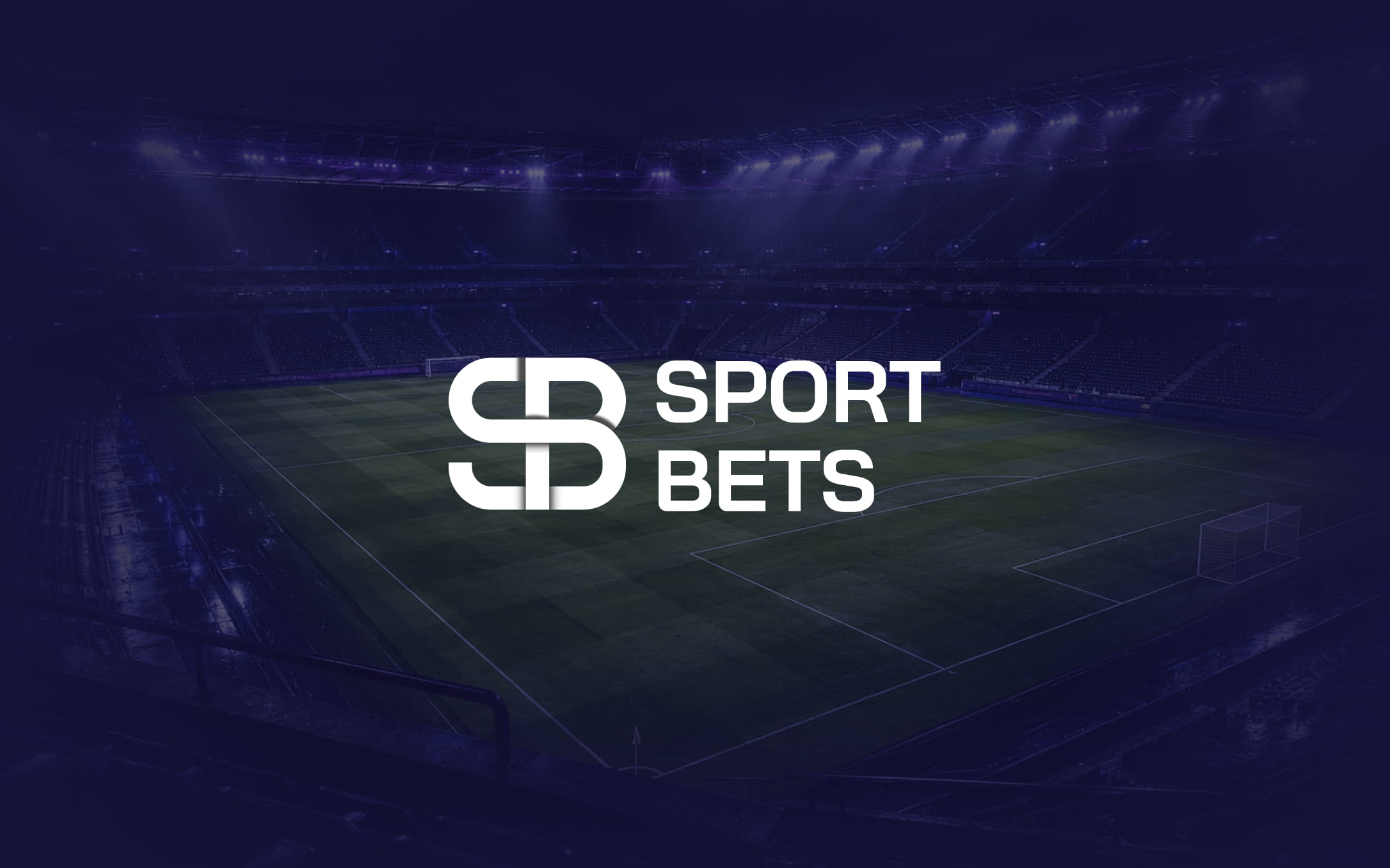 Логотип Sport&Bets на фоне футбольного стадиона
